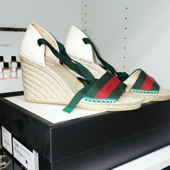 Gucci Lilibeth Wedge Espadrilles - Picture 1 of 8
